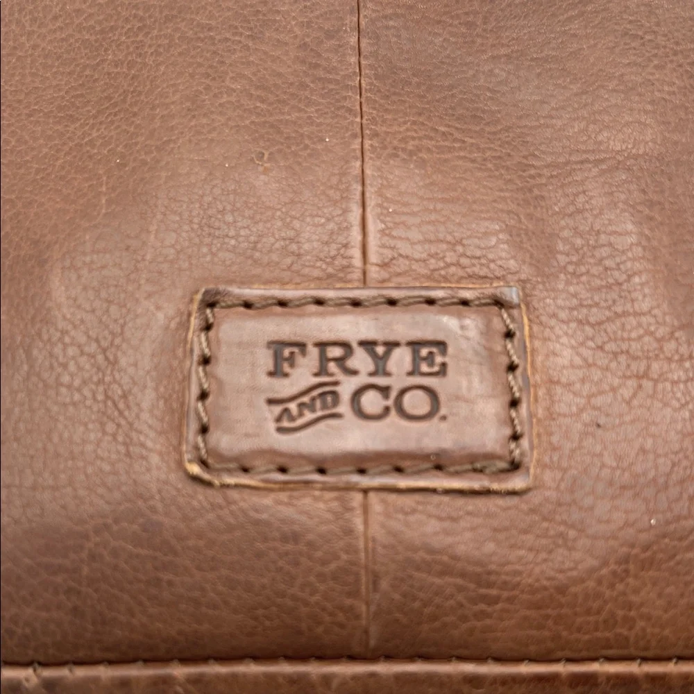 FRYE AND CO. Brown Leather Crossbody with Stud Accents